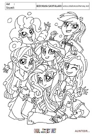 Equestria-girls boyama sayfaları